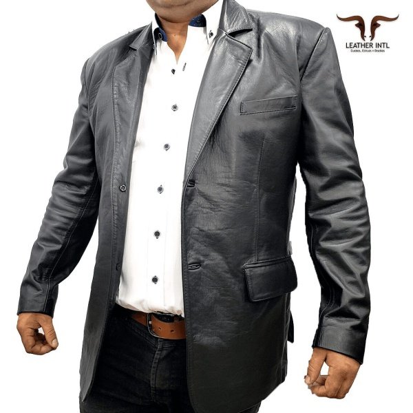 Chaqueta en cuero Caballero tipo blazer