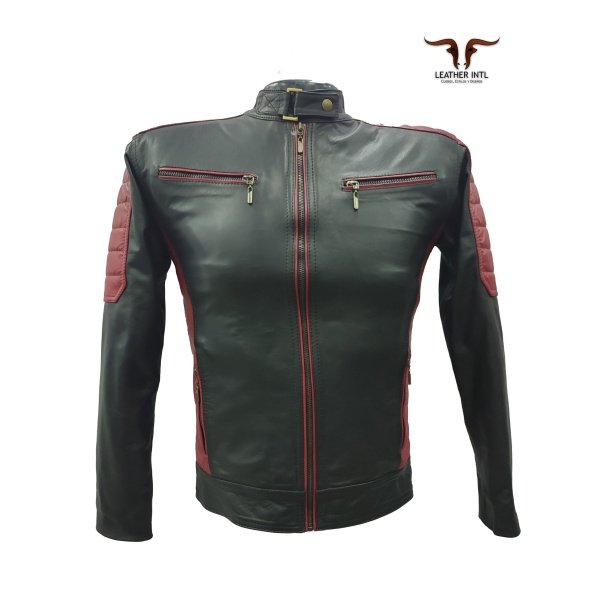 Chaqueta elegante en cuero moderna ajuste perfecto