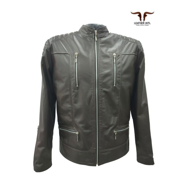 Chaqueta elegante en cuero caballero