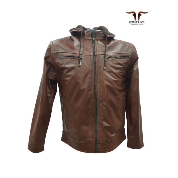 Chaqueta elegante en cuero caballero elegante-casual